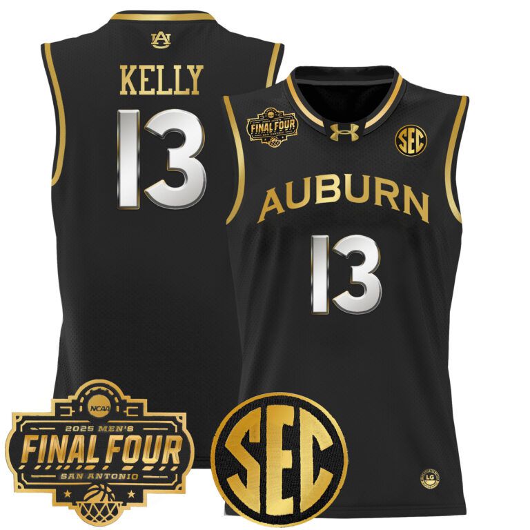 Men Auburn Tigers #13 Kelly black 2025 Final Four Patch Lightweight  NCAA Jersey